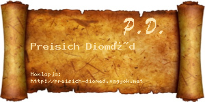 Preisich Dioméd névjegykártya